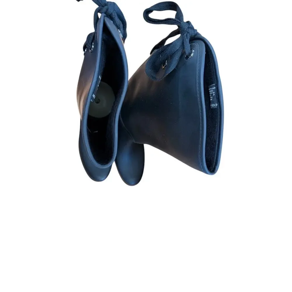 Coach Tristee Matte Black Tall Rain Boots - Picture 3 of 10